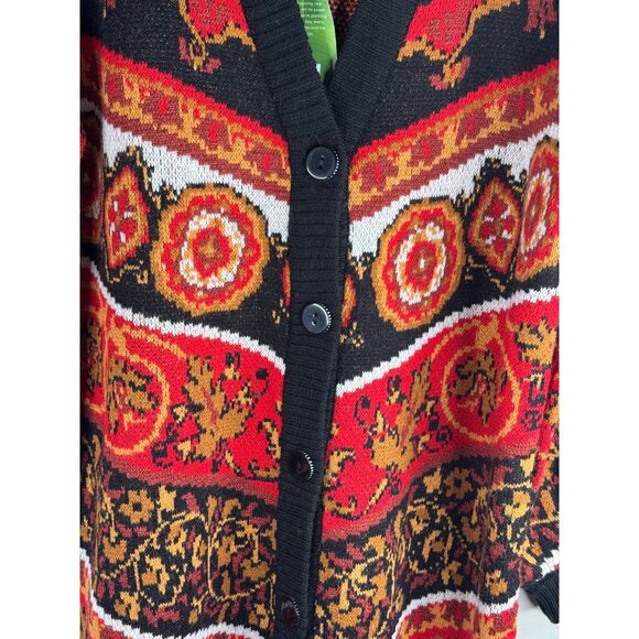 Farm Rio Ainika Tiles Knit Cardigan Oversized Cardi Size S NWT $248 - Picture 4 of 5